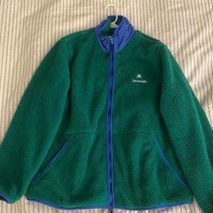 Jiberish Double-Zip Sherpa Fleece (Green, XL)